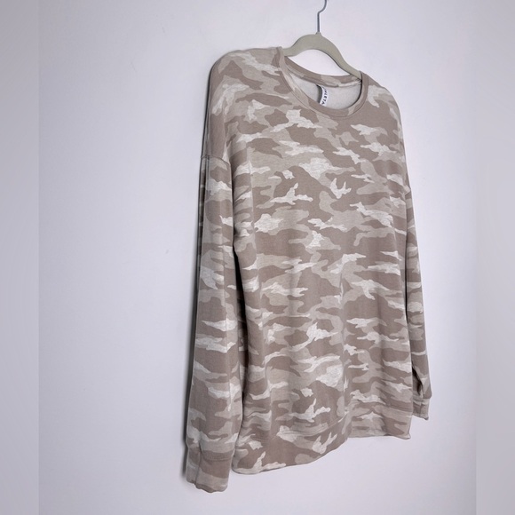 Athleta Camo Lux Oatmeal Heather Balance Pullover Sweatshirt Athleisure Lounge M - Picture 5 of 12